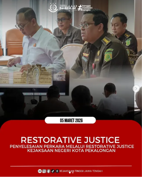 Restorative Justice Penyelesaian Perkara Melalui Restorative Justice Kejaksaan Negeri Kota Pekalongan
