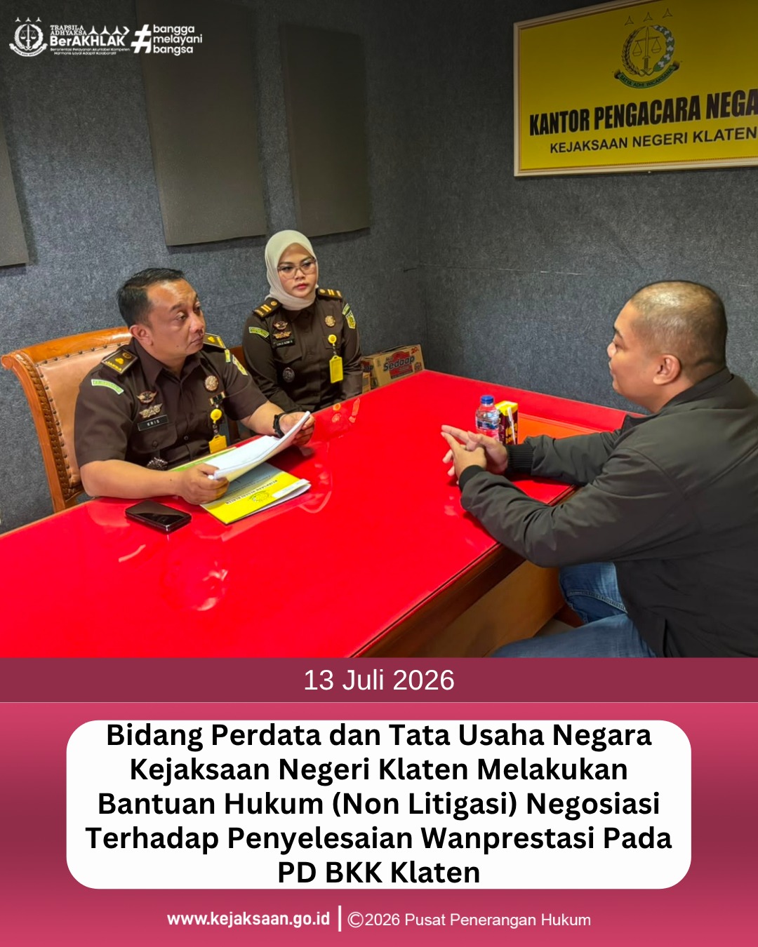Bantuan Hukum Non Litigasi) negosiasi terhadap Penyelesaian Permasalahan Wanprestasi pada PD BKK Klaten
