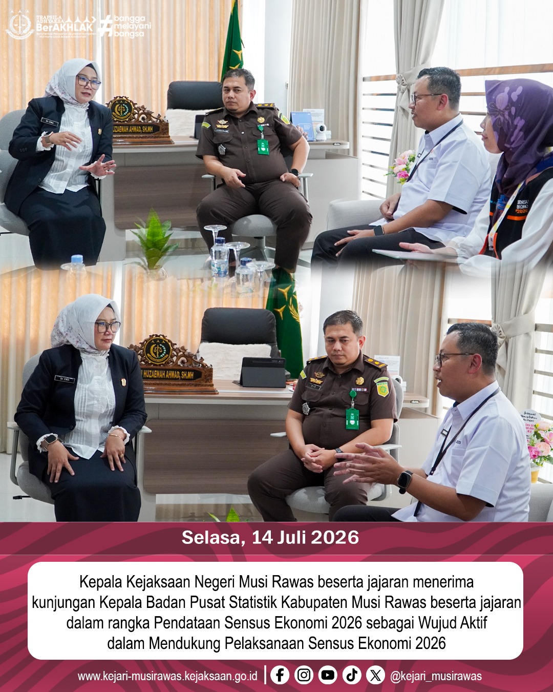 Kajari Musi Rawas beserta Jajaran Terima Kunjungan BPS Terkait Sensus Ekonomi 2026