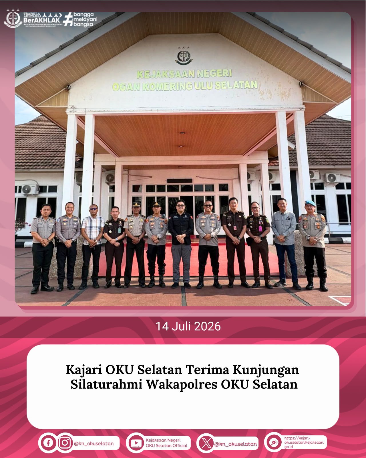 Kejari OKU Selatan Terima Kunjungan Silaturahmi Wakapolres OKU Selatan