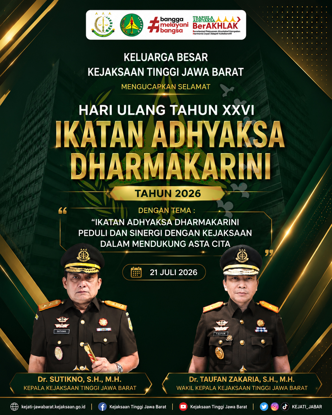 Selamat Hari Ulang Tahun XXVI Ikatan Adhyaksa Dharmakarini Tahun 2026