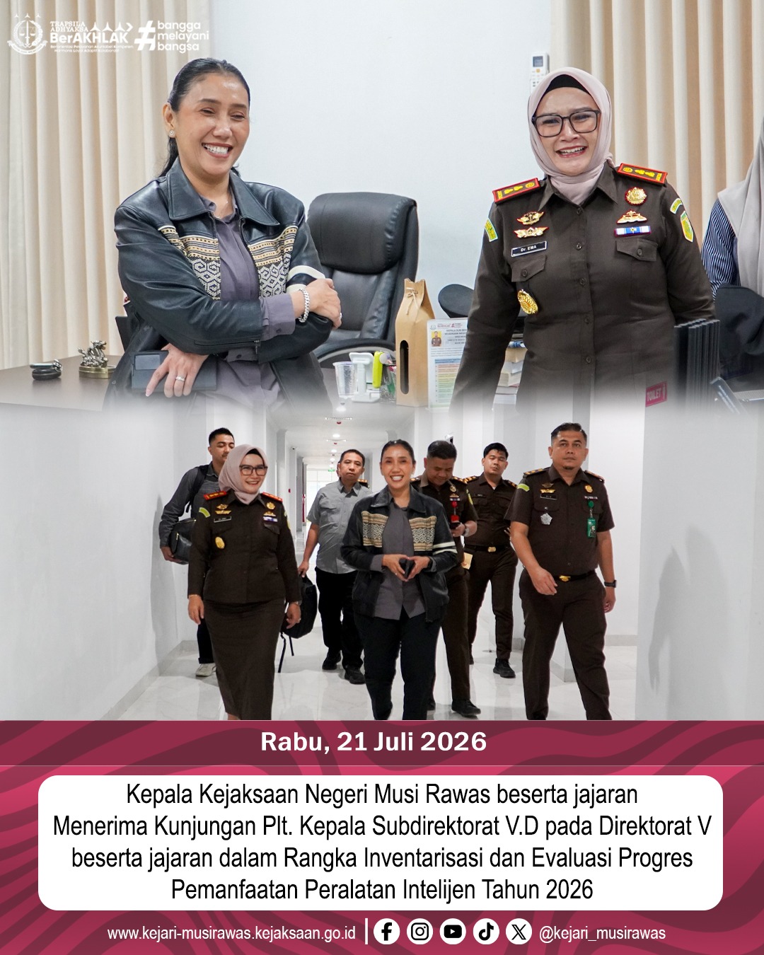 Kejari Musi Rawas Terima Kunjungan Subdit VD Direktorat V terkait Inventarisasi Peralatan Intelijen