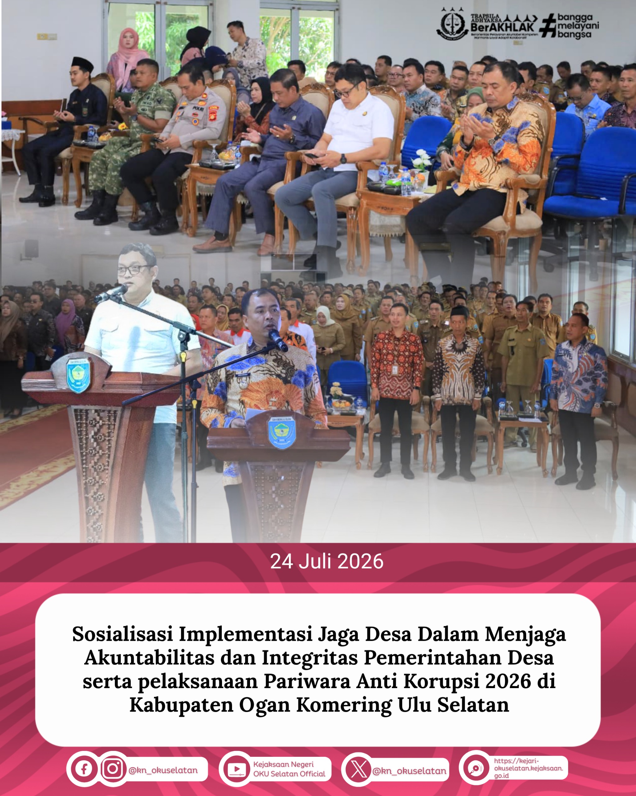 Kajari OKU Selatan Sosialisasikan Implementasi Jaga Desa dan Pariwara Anti Korupsi 2026 Perkuat Akuntabilitas Pemerintahan Desa