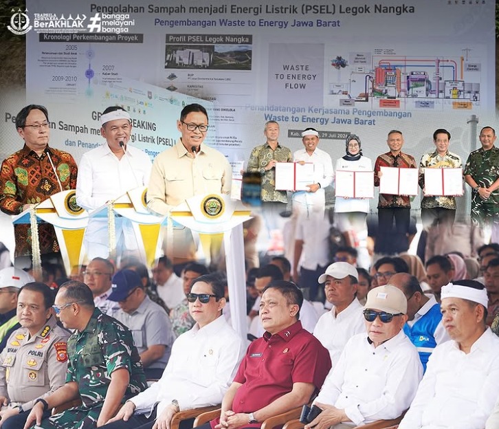Kajati Jawa Barat Hadiri Groundbreaking Pengolahan Sampah Menjadi Energi Listrik PSEL) Legok Nangka dan Penandatanganan Kerja Sama Pengembangan Waste to Energy Jawa Barat