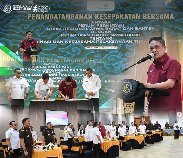 Perkuat Sinergi Penegakan Hukum Penandatanganan Kesepakatan Bersama Antara Perum Perhutani Divisi Regional Jawa Barat dan Banten dengan Kejaksaan Tinggi Jawa Barat