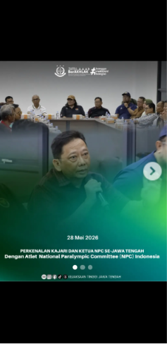 PERKENALAN KAJARI DAN KETUA NPC-SE-JAWA TENGAH Dengan Atlet National Paralympic Committee NPC) Indoensia