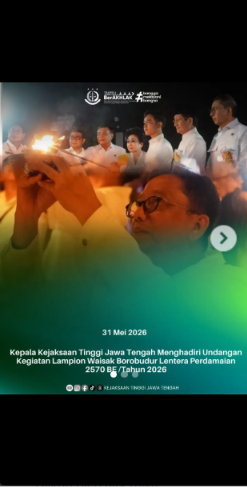 Kepala Kejaksaan Tinggi Jawa Tengah Menghadiri Undangan Kegiatan Lampion Waisak Borobudur Lentera Perdamaian 2570 BE  Tahun 2026