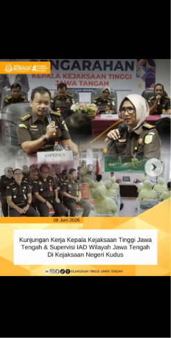 Kunjungan Kerja Kepala Kejaksaan Tinggi Jawa Tengah  Supervisi IAD Wilayah Jawa Tengah di Kejaksaan Negeri Kudus