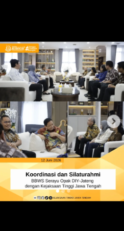 Koordinasi dan Silaturahmi BBWS Serayu Opak DIY-Jateng dengan Kejaksaan Tinggi Jawa Tengah