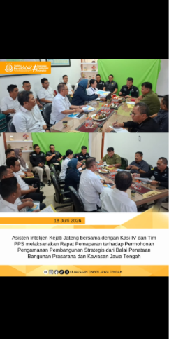 sisten Intelijen Kejati Jateng bersama dengan Kasi IV dan Tim PPS melaksanakan Rapat Pemaparan