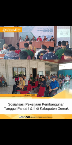 sosialisasi pekerjaan pembangunan tanggul pantai I  II di Kabupaten Demak