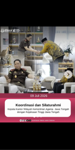 Koordinasi dan Silaturahmi Kepala Kantor Wilayah Agama Jawa Tengah dengan kejaksaan Tinggi jawa Tengah