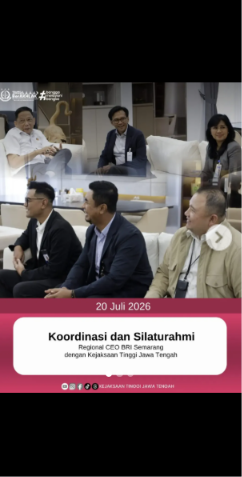 Koordinasi dan Silaturahmi Regional CEO BRI Semarang dengan Kejaksana Tinggi Jawa Tengah