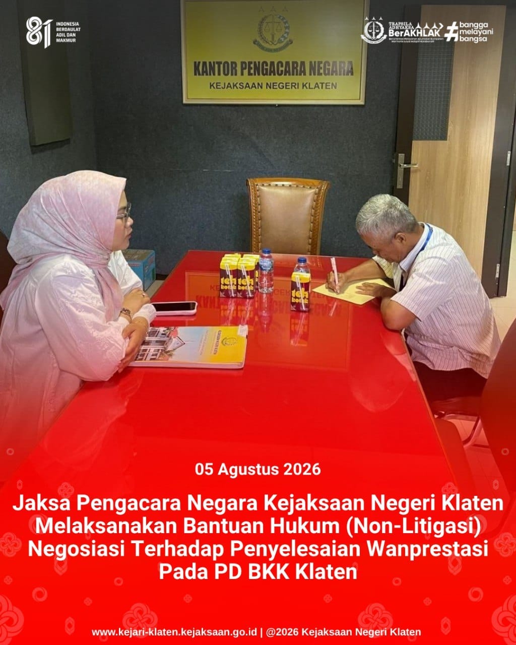 Bantuan Hukum Non Litigasi) negosiasi terhadap Penyelesaian Permasalahan Wanprestasi pada PD BKK Klaten
