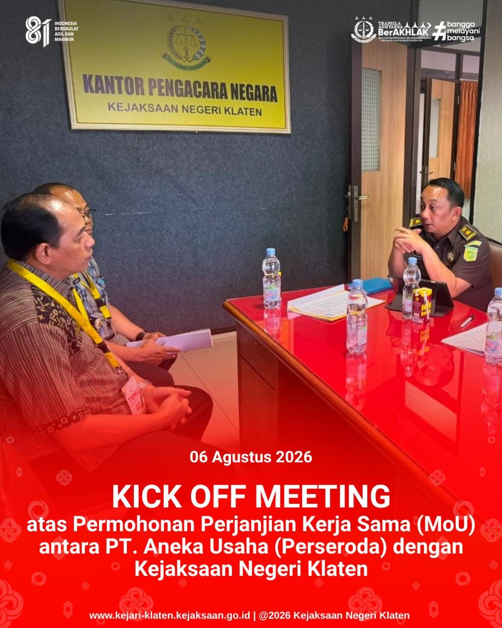 Kick Off Meeting atas Permohonan Perjanjian Kerja Sama MoU)