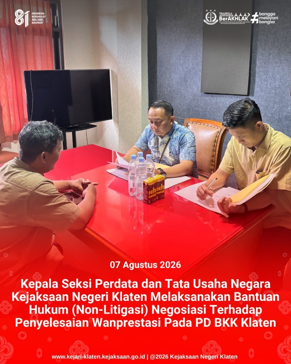 Bantuan Hukum Non Litigasi) negosiasi terhadap Penyelesaian Permasalahan Wanprestasi pada PD BKK Klaten