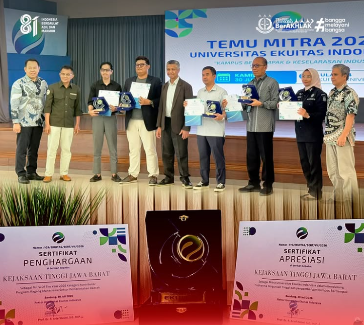Kejaksaan Tinggi Jawa Barat Raih Penghargaan “Partner of the Year 2026 sebagai Kontributor Program Magang Mahasiswa Sektor Pemerintahan Daerah