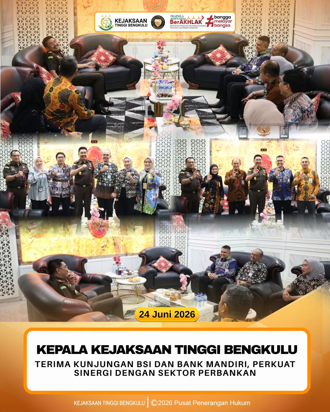 Kepala Kejaksaan Tinggi Bengkulu Terima Kunjungan BSI dan Bank Mandiri Perkuat Sinergi dengan Sektor Perbankan