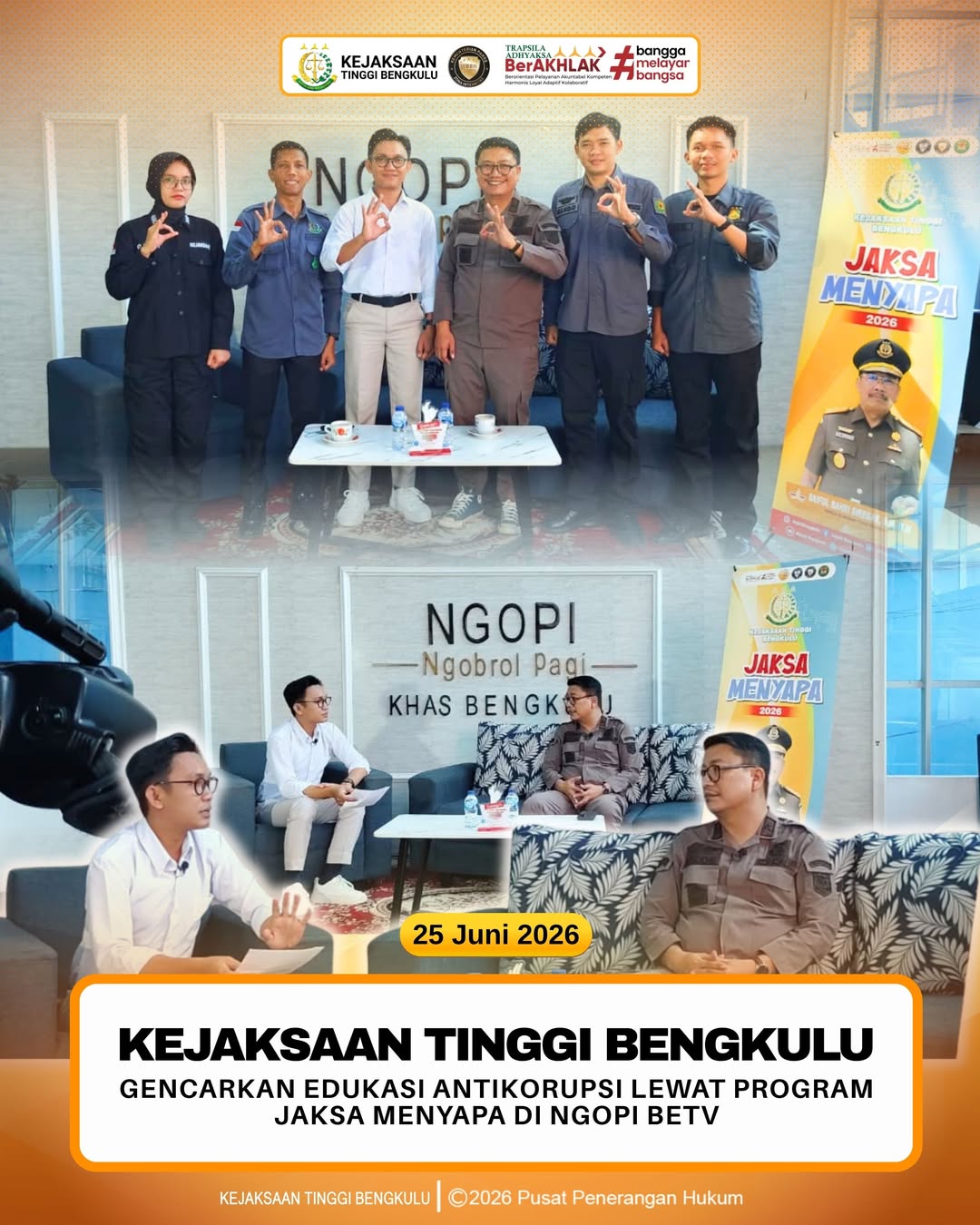 Kejaksaan Tinggi Bengkulu Gencarkan Edukasi Antikorupsi Lewat Program Jaksa Menyapa di NGOPI BETV