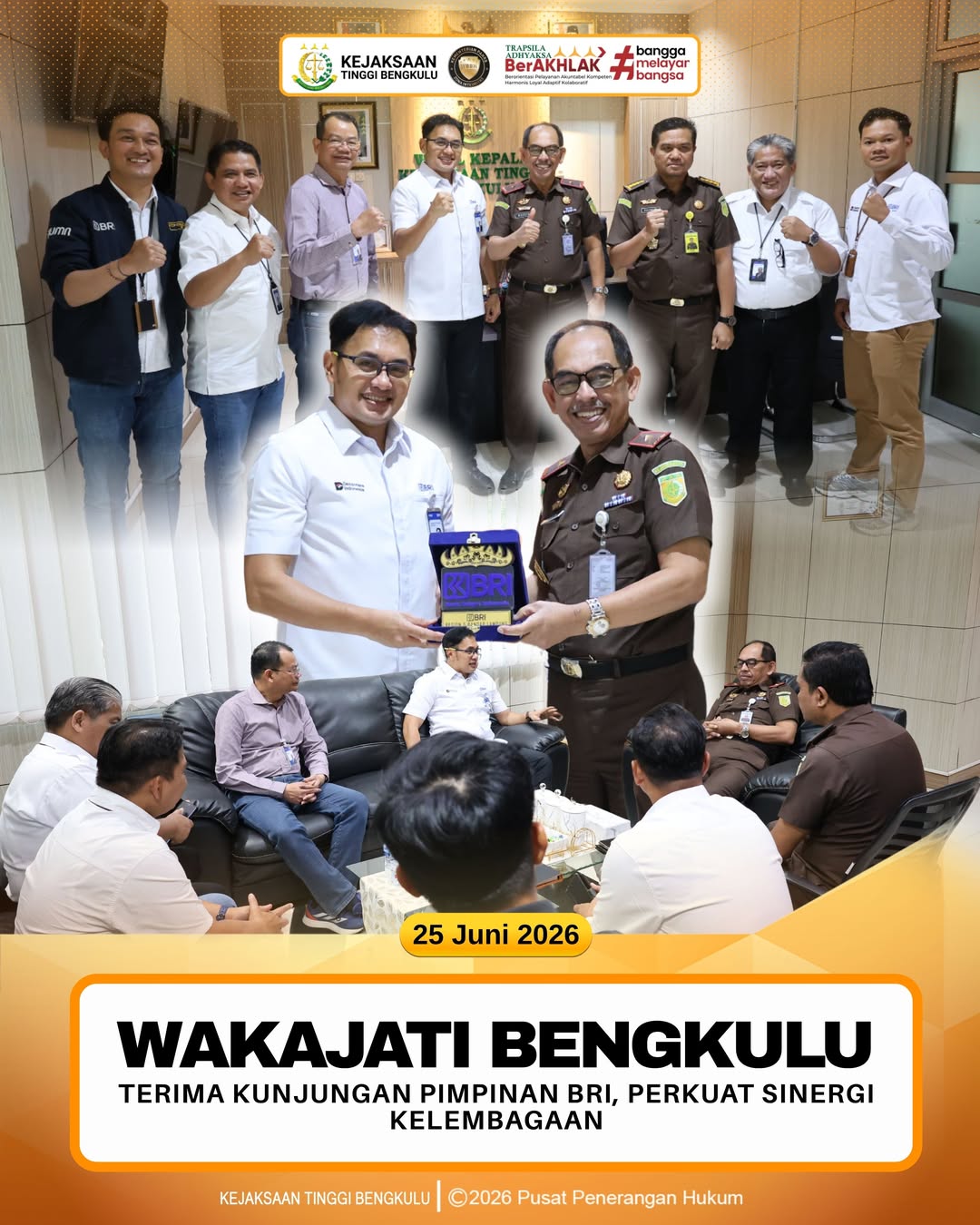 Wakil Kepala Kejaksaan Tinggi Bengkulu Terima Kunjungan Pimpinan BRI Perkuat Sinergi Kelembagaan