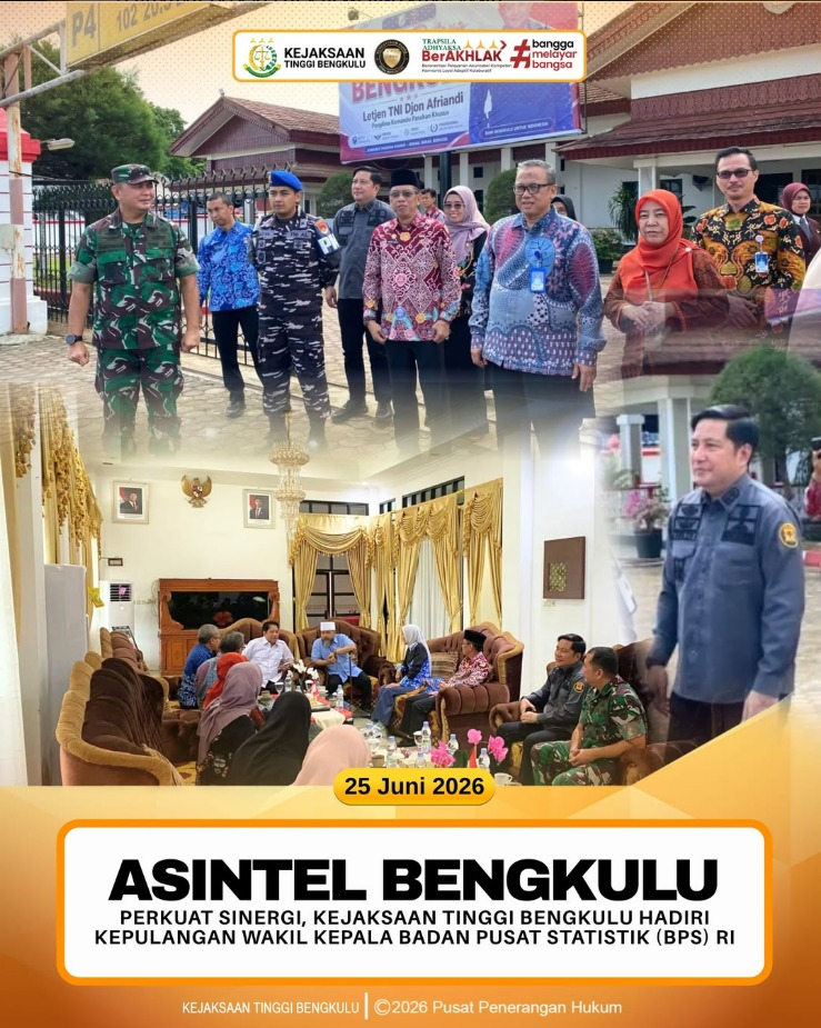 Perkuat Sinergi Kejaksaan Tinggi Bengkulu Hadiri Kepulangan Wakil Kepala Badan Pusat Statistik BPS) RI