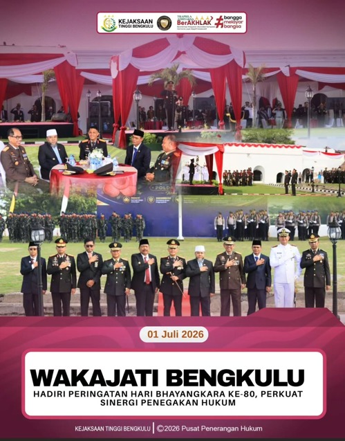 Wakil Kepala Kejaksaan Tinggi Bengkulu Hadiri Peringatan Hari Bhayangkara ke-80 Perkuat Sinergi Penegakan Hukum