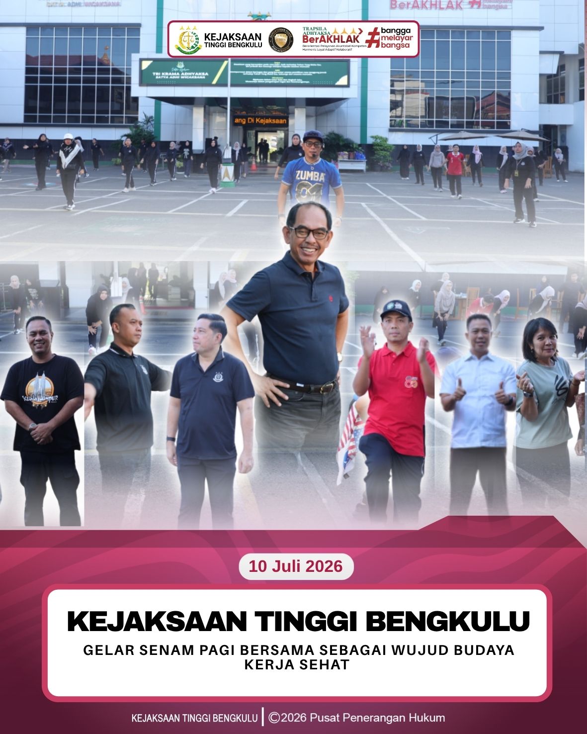 Kejaksaan Tinggi Bengkulu Gelar Senam Pagi Bersama sebagai Wujud Budaya Kerja Sehat