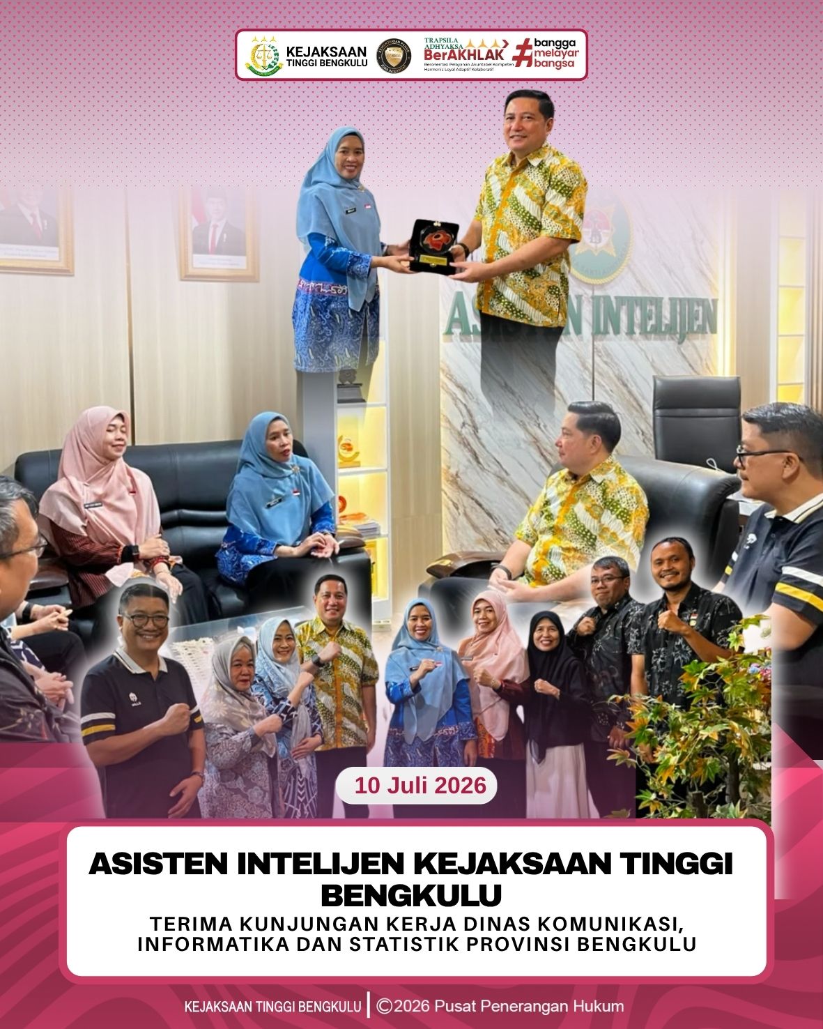 Asisten Intelijen Kejaksaan Tinggi Bengkulu Terima Kunjungan Kerja Dinas Komunikasi Informatika dan Statistik Provinsi Bengkulu