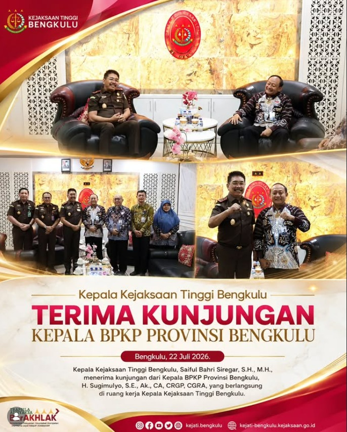 Kepala Kejaksaan Tinggi Bengkulu Terima Kunjungan Kepala BPKP Provinsi Bengkulu