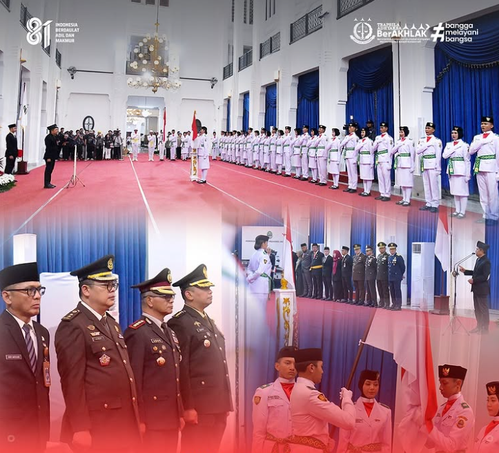 Koordinator pada Kejati Jabar menghadiri Pengukuhan Pasukan Pengibar Bendera Pusaka Tingkat Provinsi Jawa Barat Tahun 2026