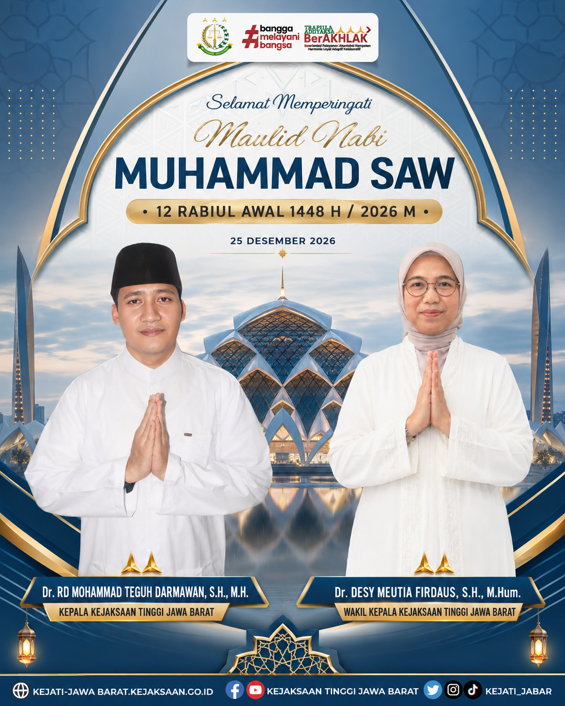 Selamat Memperingati Maulid Nabi Muhammad SAW 12 Rabiul Awal 1448 H  25 Agustus 2026 M