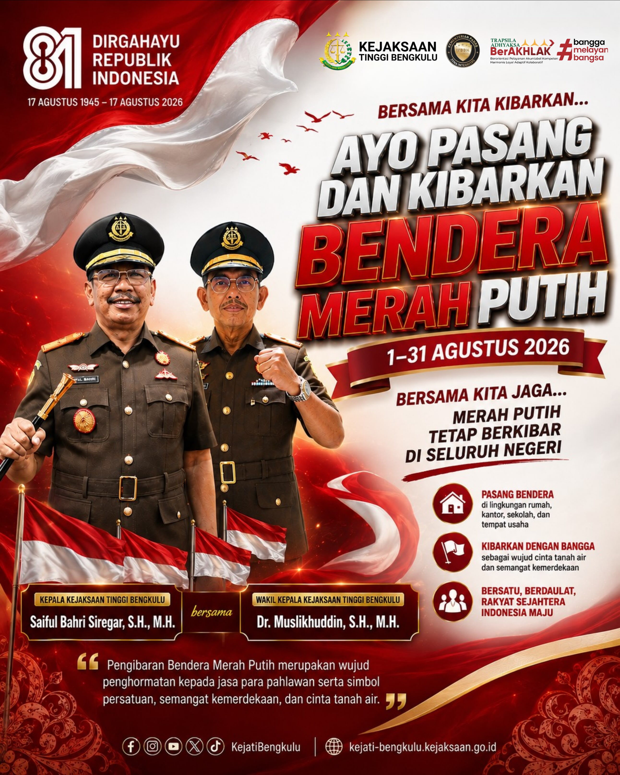 AYO PASANG DAN KIBARKAN BENDERA MERAH PUTIH