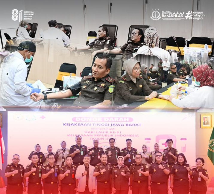Wujud Kepedulian dan Pengabdian Kejati Jabar Gelar Donor Darah dalam Rangka Hari Lahir ke-81 Kejaksaan RI Tahun 2026