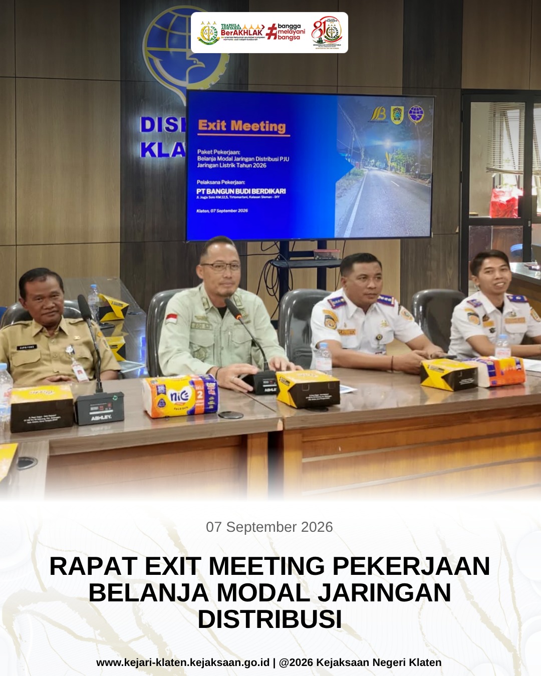 Rapat Exit Meeting Pekerjaan Belanja Modal Jaringan Distribusi