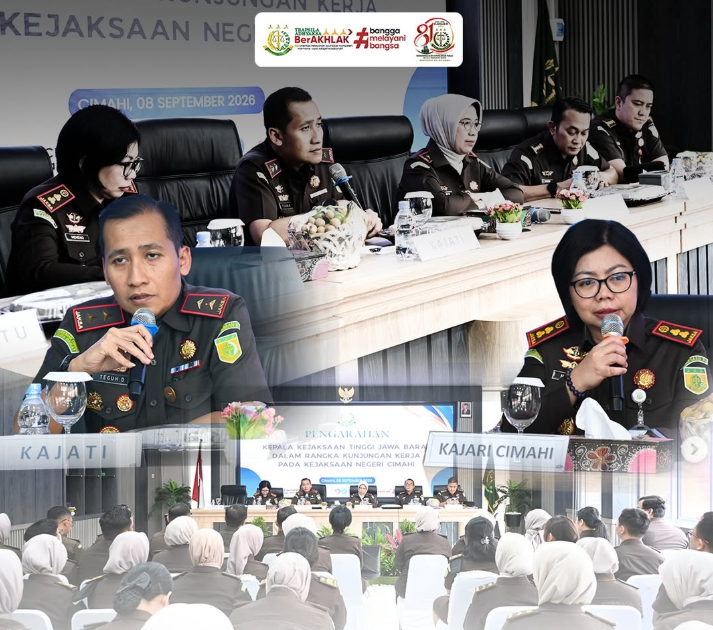 Kunjungan Kerja ke Kejari Cimahi dan Kejari Kota Bandung Kajati Jabar Tekankan Penguatan Kinerja dan Integritas