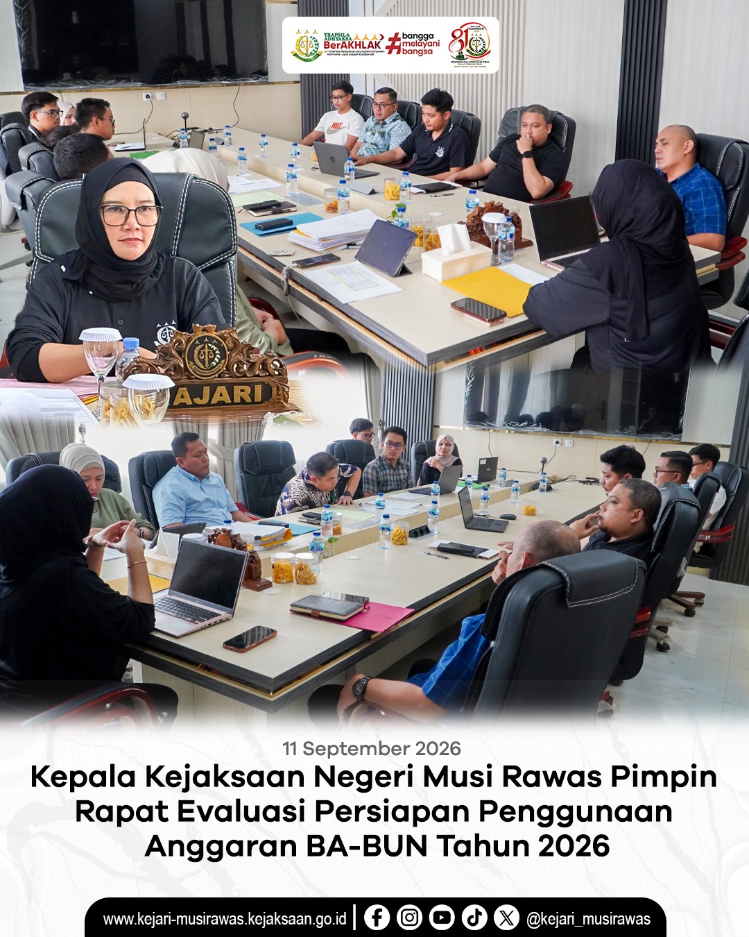 Kepala Kejaksaan Negeri Musi Rawas Pimpin Rapat Evaluasi Persiapan Penggunaan Anggaran BA-BUN Tahun 2026