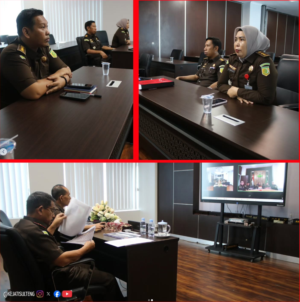KAJATI SULAWESI TENGAH SETUJUI PENGHENTIAN PENUNTUTAN BERDASARKAN MKR TERHADAP PERKARA DARI KEJARI PALU DAN KEJARI MOROWALI