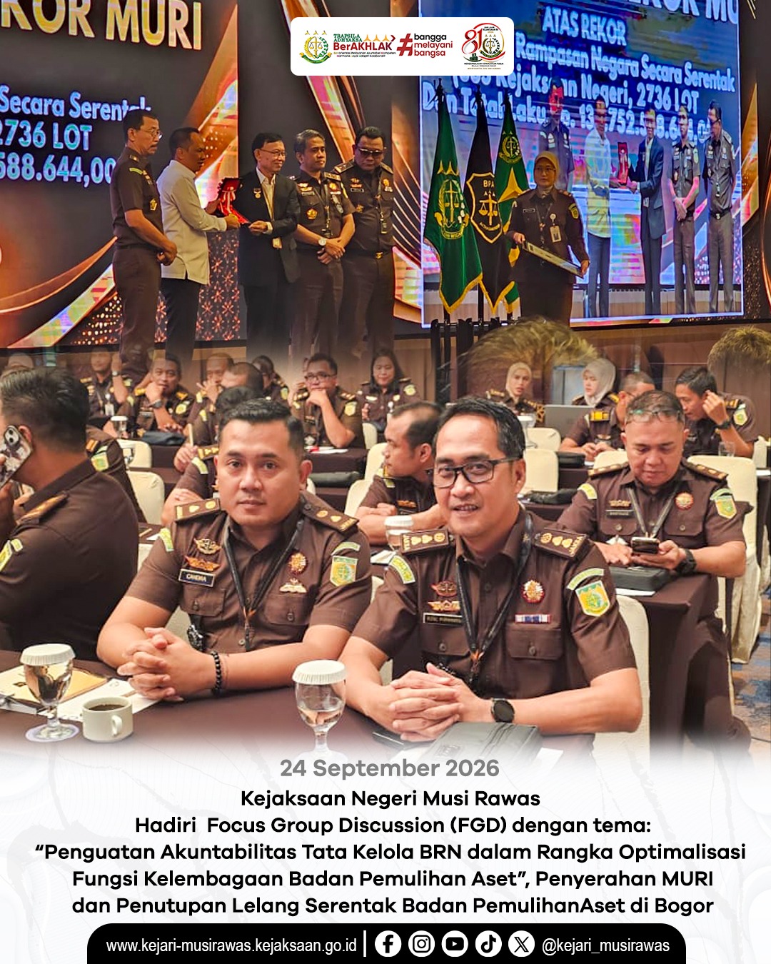 Kasi Pemulihan Aset dan PBB Kejari Hadiri FGD Penguatan Tata Kelola BRN dan Penutupan Lelang Serentak di Bogor