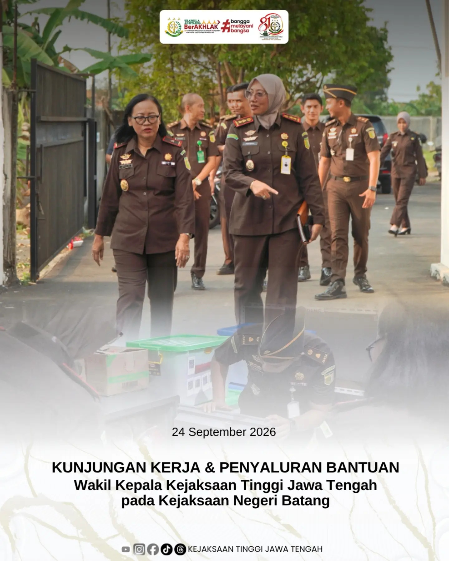 Kunker dan Penyaluran Bantuan Wakajati Jateng di Kejari Batang