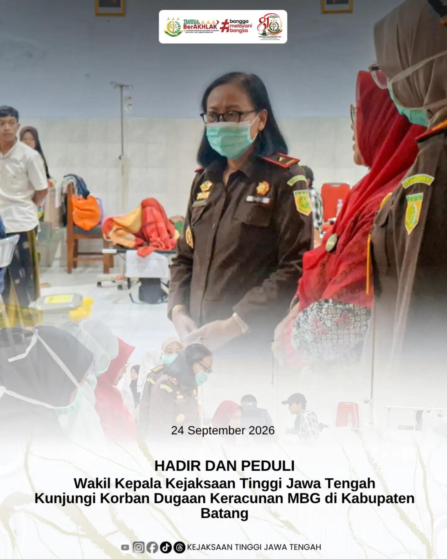 Wakajati Jateng Kunjungi Korban Dugaan Keracunan MBG di Kab Batang