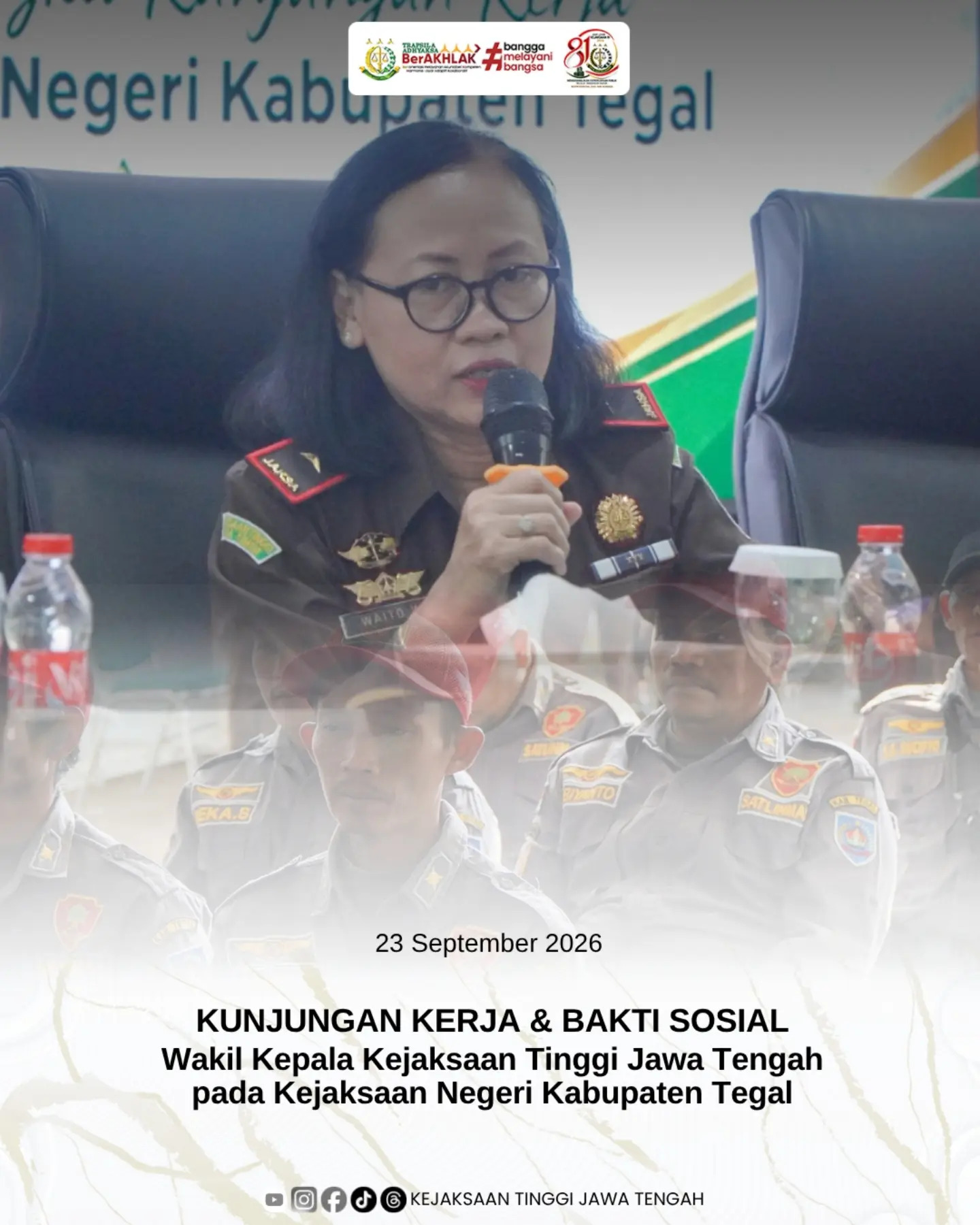 Kunker dan Bhakti Sosial Wakajati Jateng pada Kejari Kab Tegal