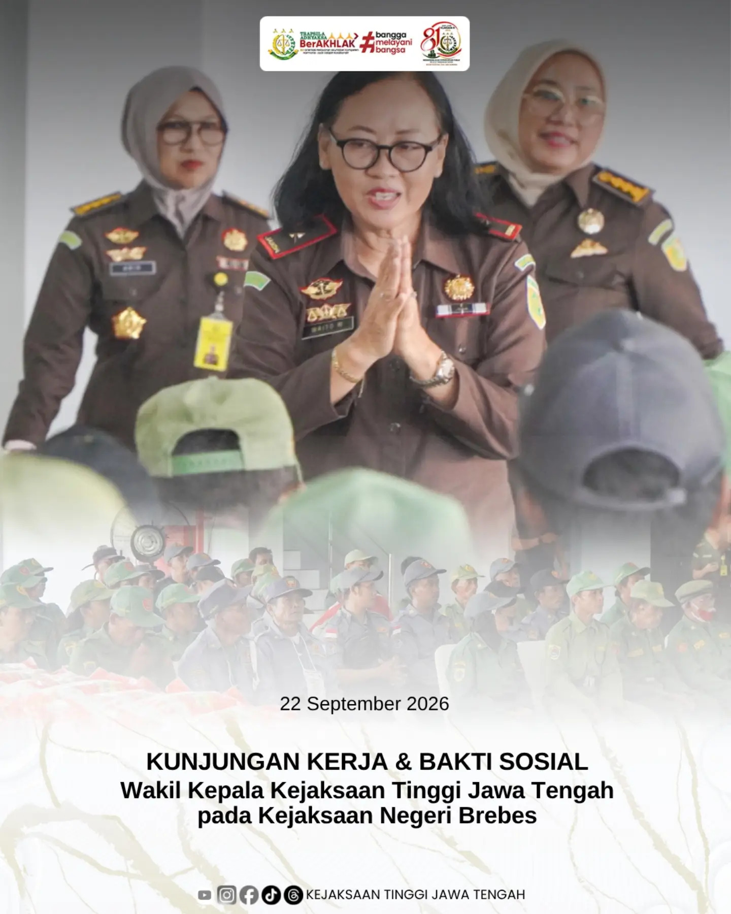 Kunker dan Bhakti Sosial Wakajati Jateng di Kejari Brebes