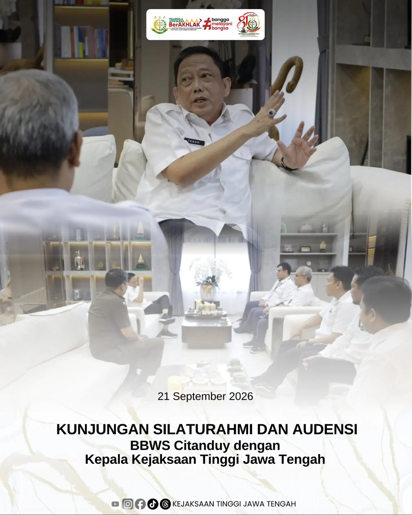 Kunjungan Silaturahmi dan Audiensi BBWS Citanduy dengan Kajati Jateng