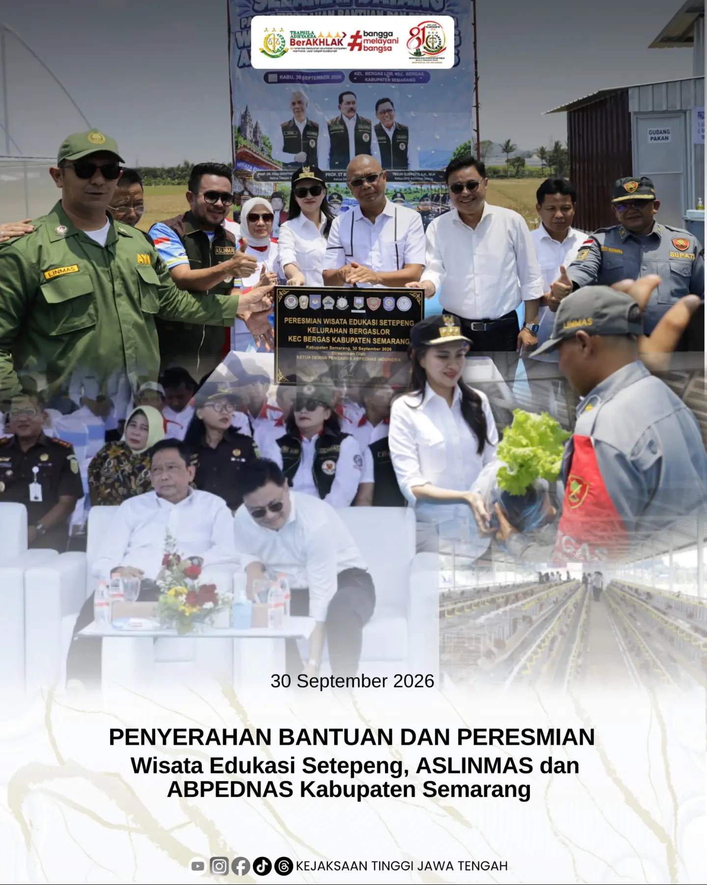 Penyerahan Bantuan dan Peresmian Wisata Edukasi Setepeng Aslinmas Abpednas Kabupaten Semarang