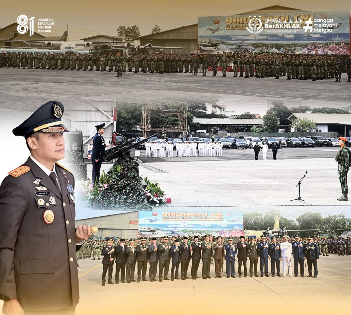 Perkuat Sinergi Antarinstansi Kajati Jabar Menghadiri Upacara Peringatan HUT ke-81 TNI di Husein Apron Depohar 10 Lanud Husein Sastranegara
