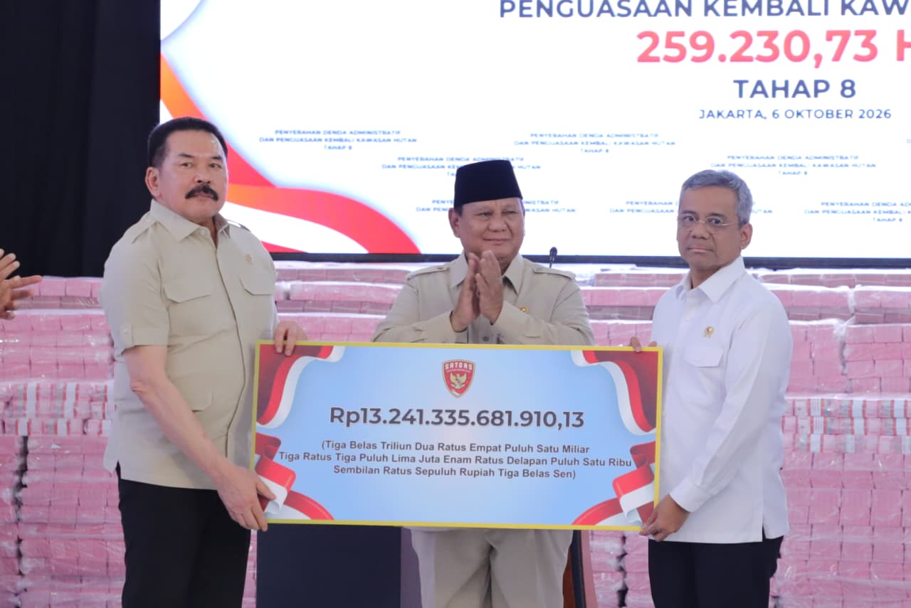 Penyerahan Uang Total Rp132 Triliun dan Penguasaan Kembali Kawasan Hutan 62 Juta Hektare oleh Satgas PKH
