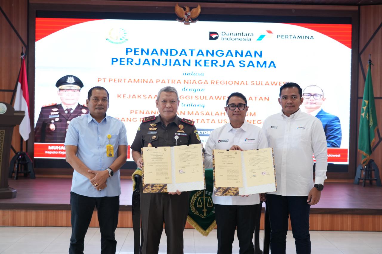 Kejati Sulsel dan Pertamina Patra Niaga Regional Sulawesi Teken PKS Perkuat Bantuan Hukum Perdata dan TUN