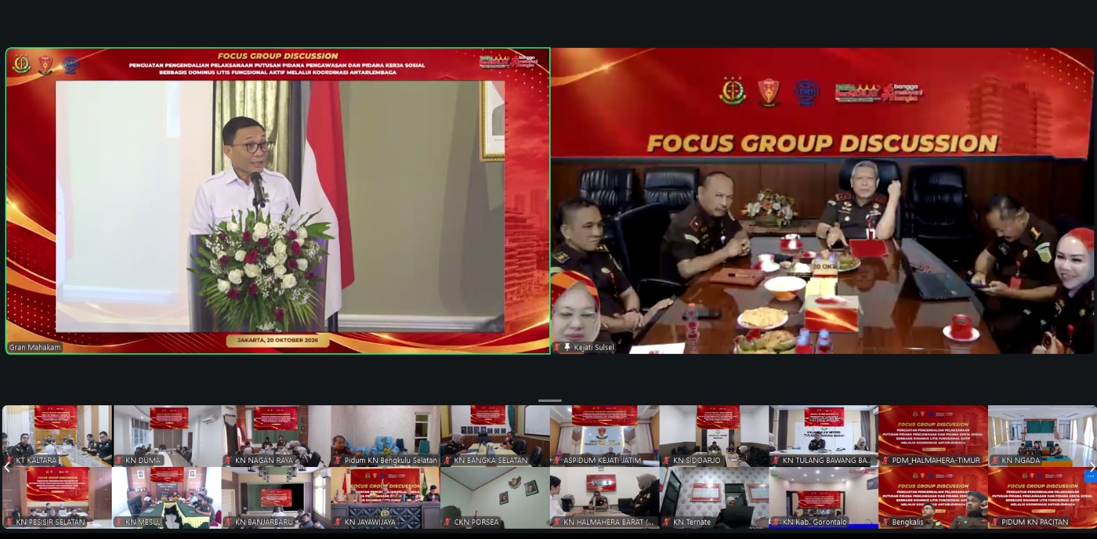 Ikuti FGD secara Virtual Kejati Sulsel Siap Optimalkan Pelaksanaan Pidana Pengawasan dan Kerja Sosial