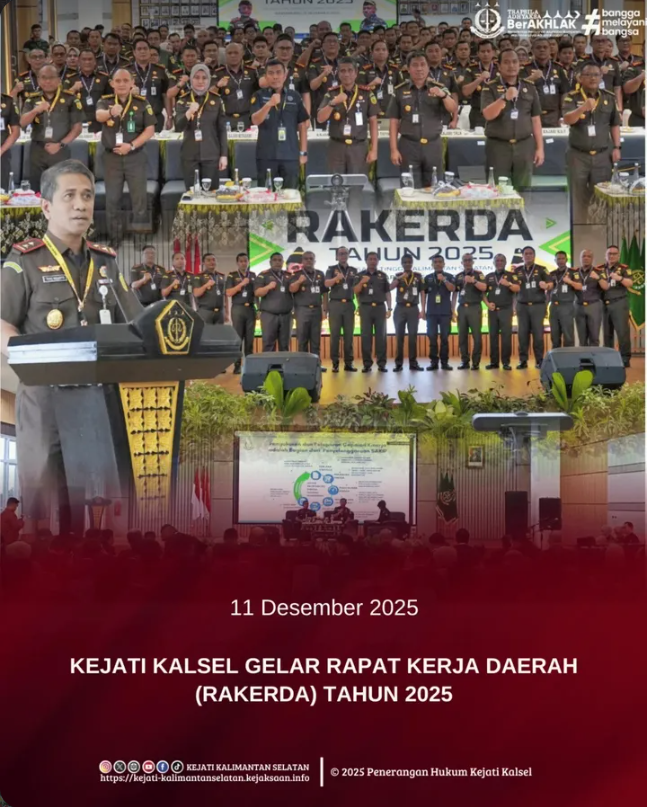 Kejaksaan Tinggi Kalimantan Selatan menyelenggarakan Rapat Kerja Daerah Tahun 2025