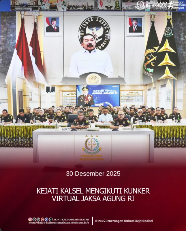 KEJATI KALSEL MENGIKUTI KUNKER VIRTUAL JAKSA AGUNG RI